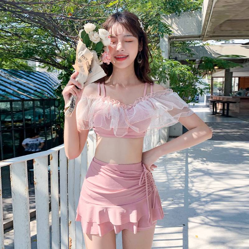 Đồ bơi nữ ngọt ngào hai mảnh đồ bơi gợi cảm bikini ngực nhỏ nhếch nhác mùa hè đồ bơi bãi biển bảo thủ | BigBuy360 - bigbuy360.vn