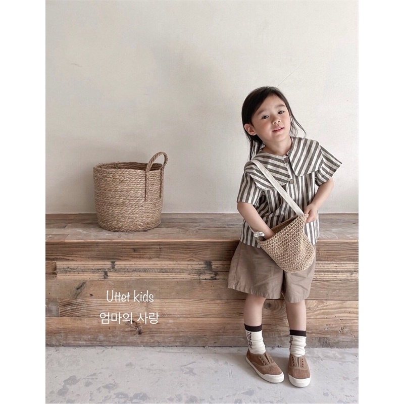 ÁO SƠ MI  BÉ GÁI STYLE HÀN QUỐC 227 FORM RỘNG DÀNH CHO BÉ TỪ 1 ĐẾN HƠN 5 TUỔI