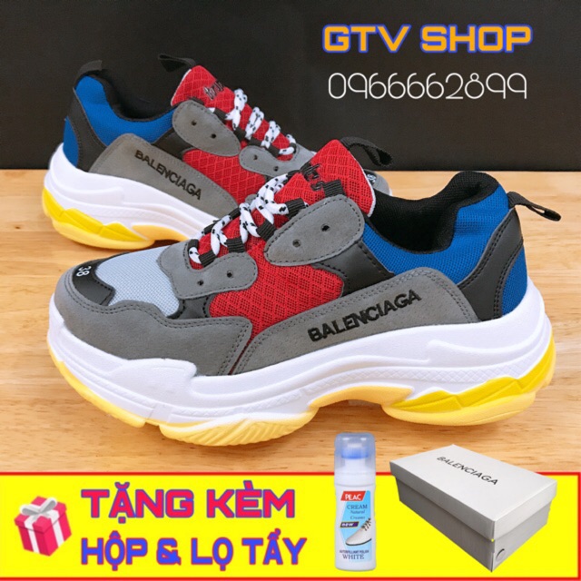 [FULL BOX &amp; Tặng TẤT] GIÀY THỂ THAO NAM NỮ SNEAKER ULZZANG TRIPS ĐỎ, Size 36-43. .