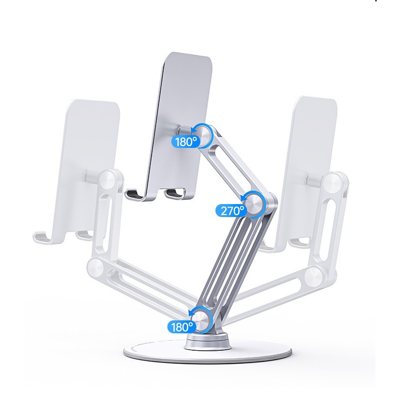 Giá Đỡ Điện Thoại, iPad, Máy Tính Bảng L08 Chất Liệu Hợp Kim Nhôm Cao Cấp - Hàng Chính Hãng, Chân Đế Xoay Tròn 360 Độ.