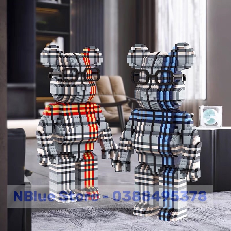 Đồ chơi lắp ráp lego Gấu Bearbrick lớn 73 cm mô hình Ironbrick Iron man Kaws trang trí nhà cửa