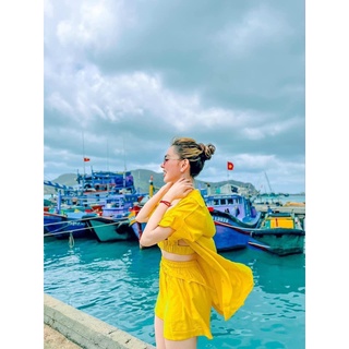 Sét bikini đi biển nữ 3 món