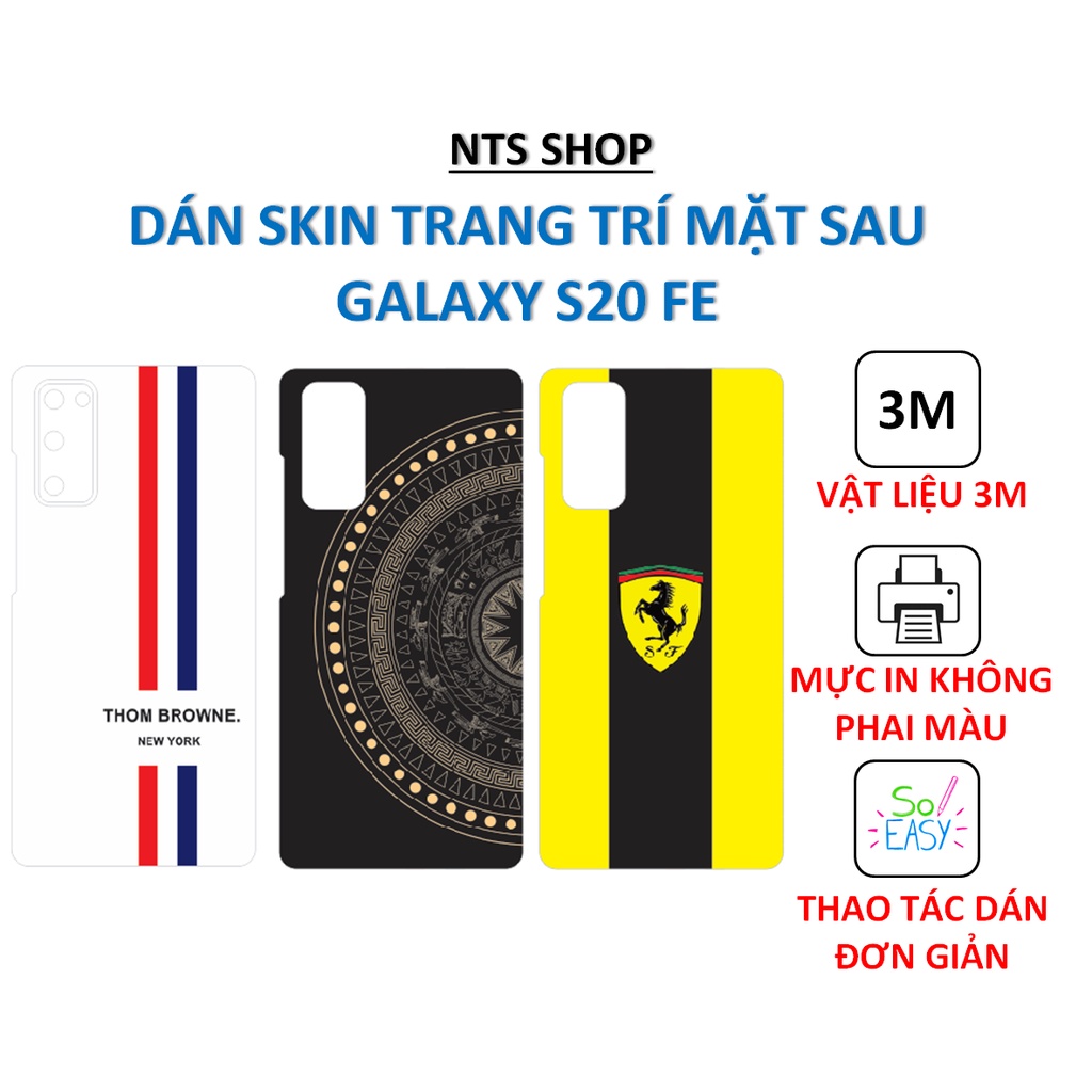 Dán Skin 3M bảo vệ mặt sau SS Galaxy S20 FE
