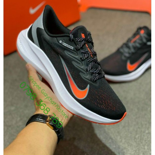 Giày Nike Running Zoom Winflo 7 Black/Oranger/Red Men [Authentic - Chính Hãng - FullBox] Giaychat79store