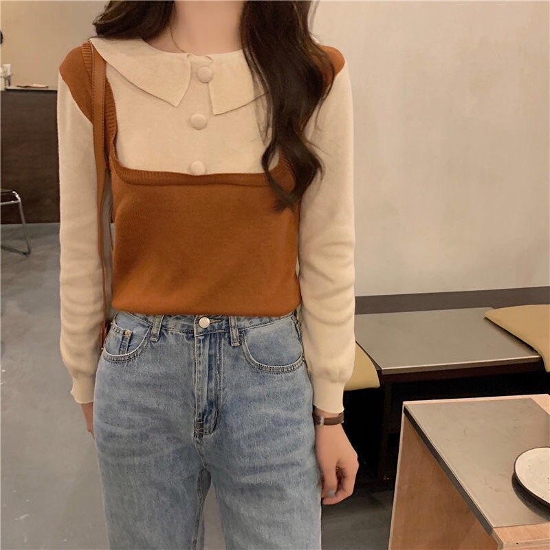 Áo Len Nữ Giả Yếm Cực Xinh Chất Len Mềm Mịn