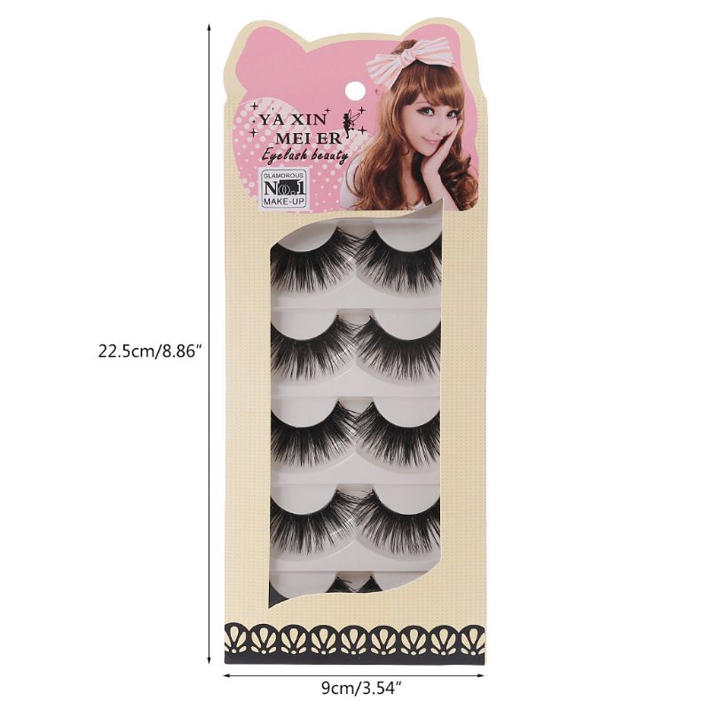 Set 5 Cặp Lông Mi Giả Dày Và Dài Màu Đen Tự Nhiên YOUYO