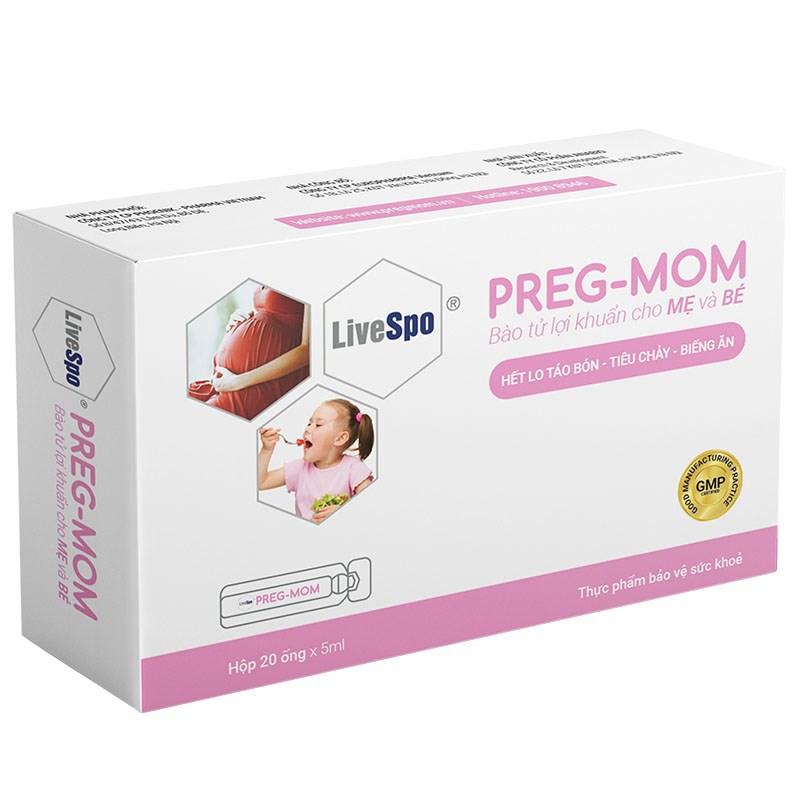 Bào tử lợi khuẩn PREGMOM, hỗ trợ giảm táo bón, tiêu chảy, rối loạn tiêu hóa, giúp ăn ngon, tăng cường sức đề kháng