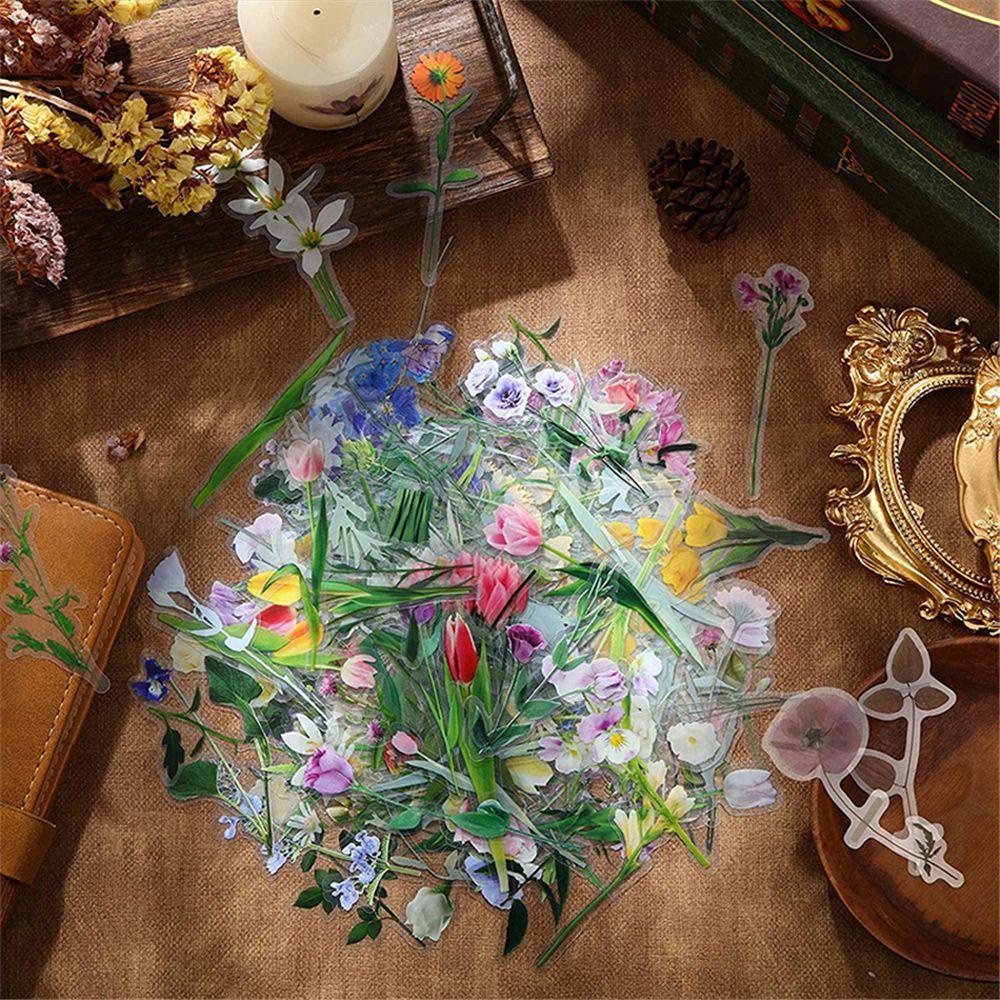 AUGUSTINA Bộ 40 Miếng Dán Trong Suốt Chống Thấm Nước Họa Tiết Hoa Xinh Xắn