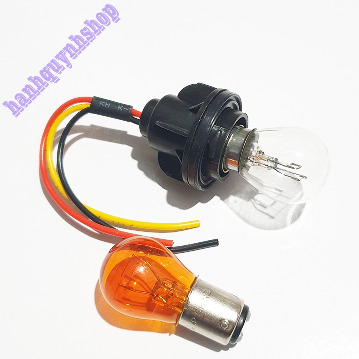 Đui Đèn Phanh Đèn Thắng Ô Tô Chân Cài 2 Tóc 1 Chân Cao 1 Chân Thấp