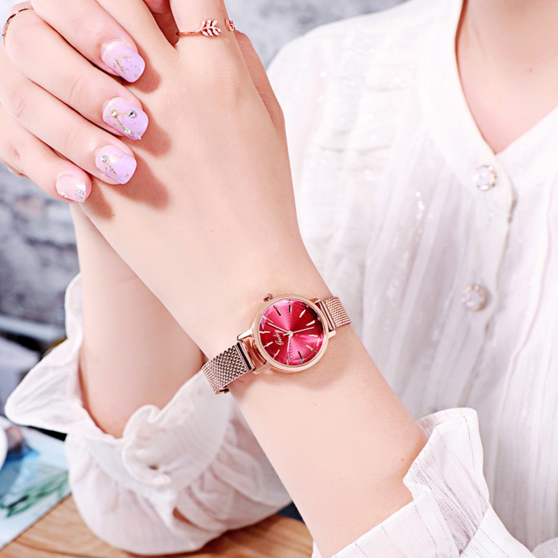 Đồng hồ đeo tay Gedi 13025 dây kim loại phong cách thanh lịch cho nữ