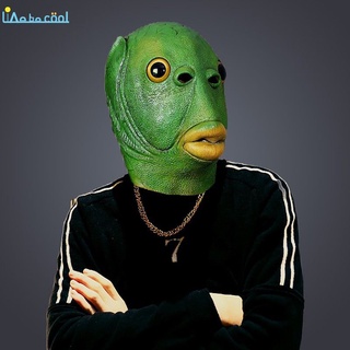 Mặt Nạ Hình Cá Màu Xanh Cây Độc Đáo Hóa Trang Cho Halloween