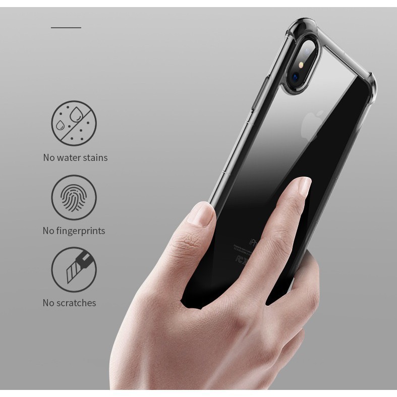 Ốp Lưng dẻo trong suốt chống sốc IPhone X | IPhone Xs Max - Hàng cao cấp hãng Rock