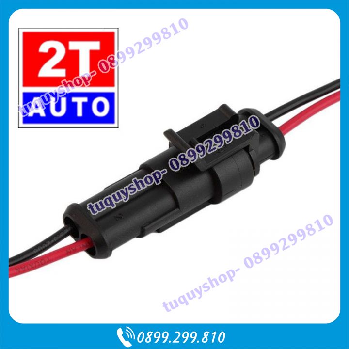Giắc nối dây điện 2 chân chống nước dùng cho xe máy xe hơi ô tô, điện dân dụng 220v, SKU:179-1