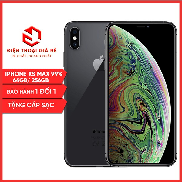 Điện Thoại iPhone XS Max 99% Máy Mỹ, Bản 64GB, 256GB - [Giá rẻ Hà Nội, BH 3 tháng1 đổi 1 - Tặng cáp sạc]