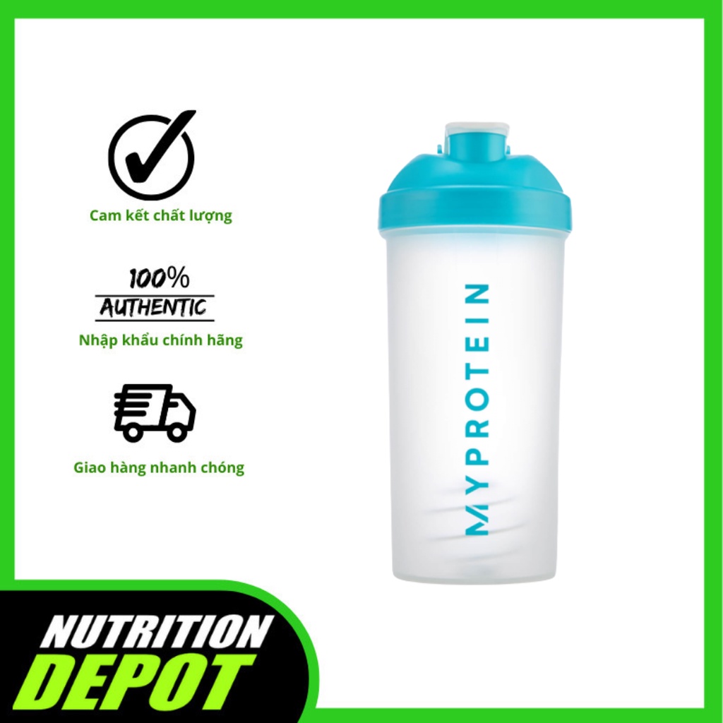 Bình Lắc Shaker MyProtein 700ml màu trắng trong, bi lắc bằng thép không gỉ, hòa tan bột dễ dàng - Nutrition Depot