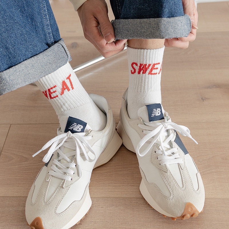 Vớ thể thao WAFNHA D668 cotton trơn dày thấm hút mồ hôi thời trang