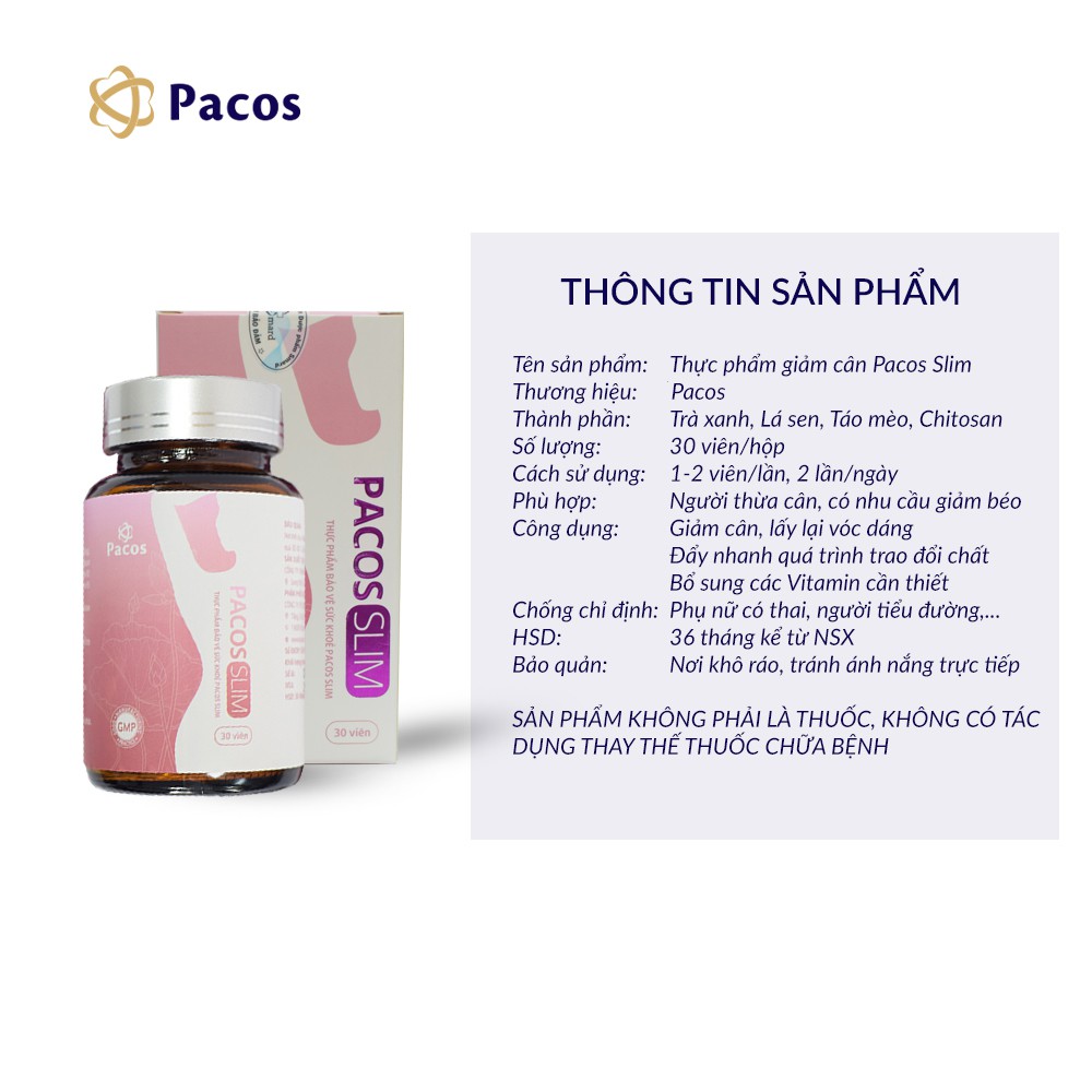 Thực phẩm giảm cân nhanh Pacos Slim chiết xuất thiên nhiên vitamin an toàn hiệu quả | BigBuy360 - bigbuy360.vn