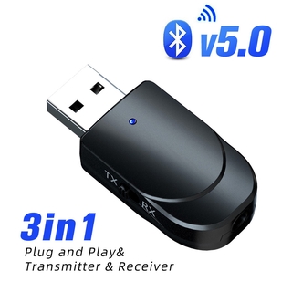 Bộ chuyển đổi Bluetooth 3 TRONG 1 USB Aux Bộ thu âm thanh Bluetooth Đầu ra Jack 3.5mm Bộ phát Bluetooth không dây 5.0 Loa TV trên ô tô