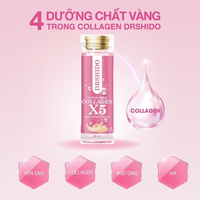 [ Chính hãng] Nước collagen yến sào,Super Aqua Collagen X5( 14 gói)