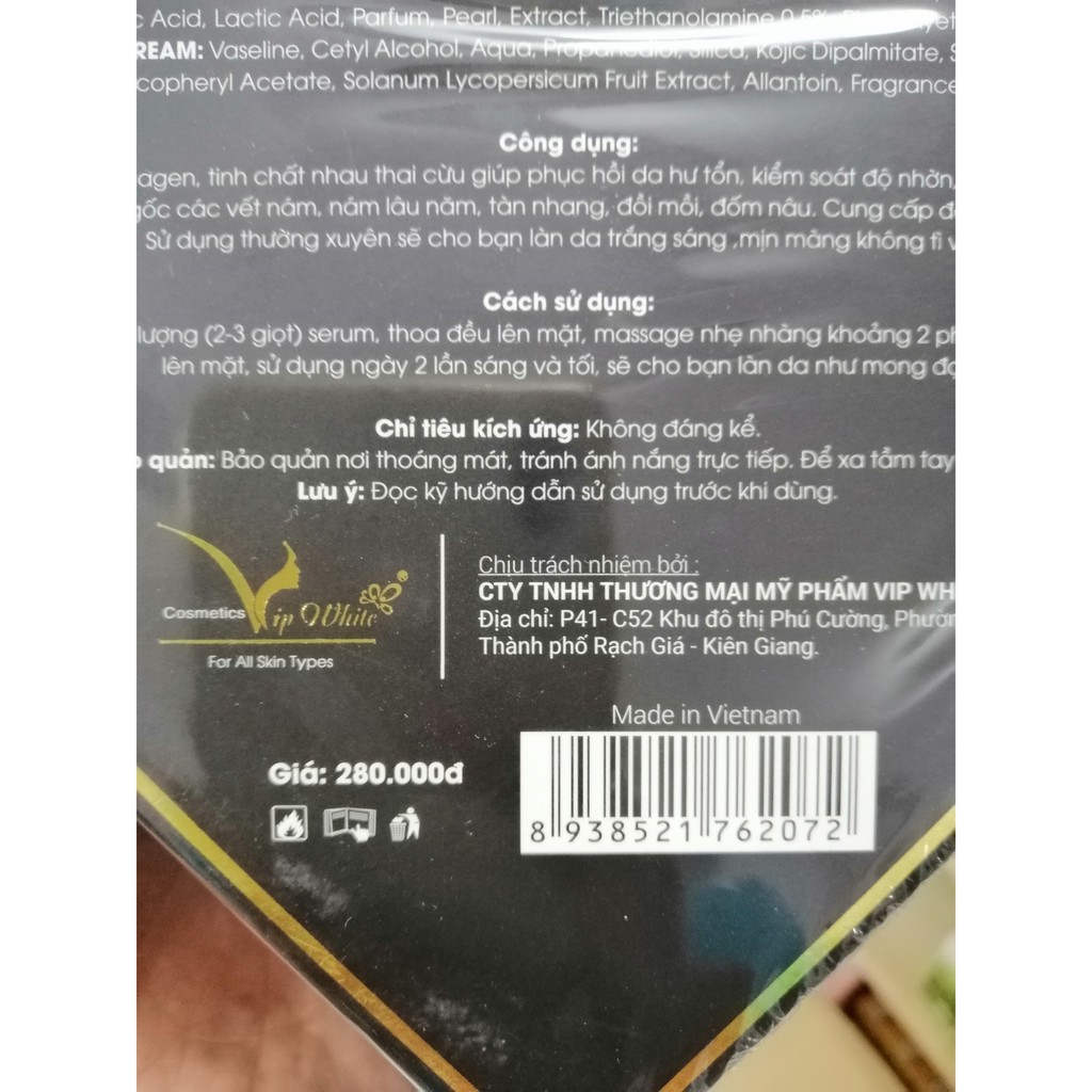 Kem Face Vip white - Chính hãng - Combo Kem face + Serum Vip White
