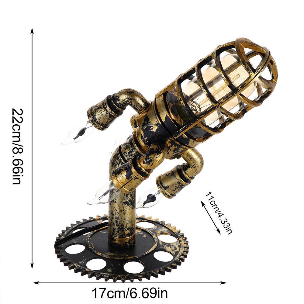 GOGOUP Đèn Ngủ Để Bàn Hình Tên Lửa Phong Cách Steampunk Mới