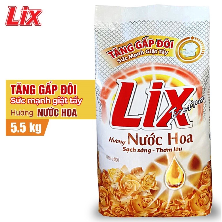 Bột giặt Lix 5.5kg HƯơng NƯớc hoa