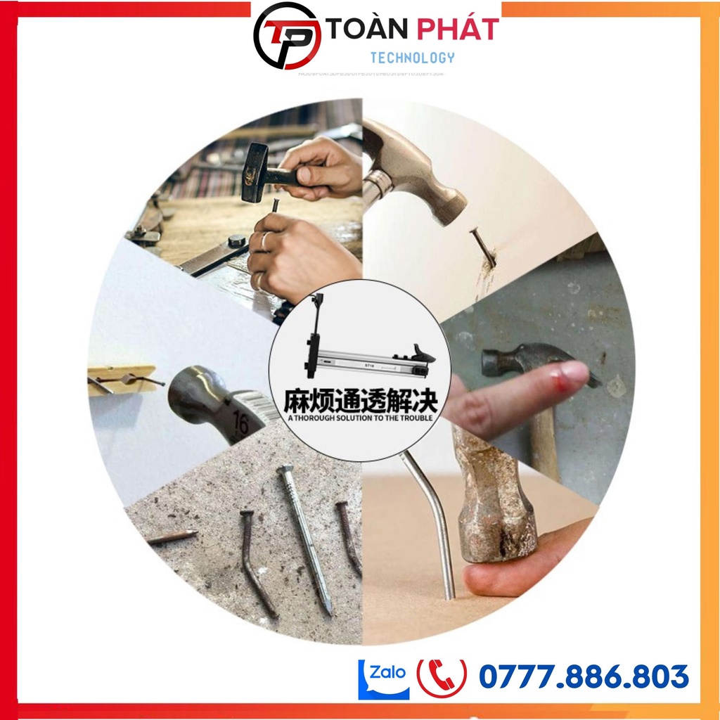 Dụng cụ đóng đinh st18- st18b tặng kèm hộp đinh, Búa đóng đinh bê tông tiện lợi cho dân kỹ thuật xây dựng sửa chữa