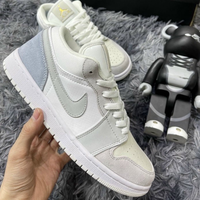 Giày jordan cổ thấp nam nữ xám xanh bản cao cấp, jordan paris cổ thấp chất liệu cao cấp full size 36-43