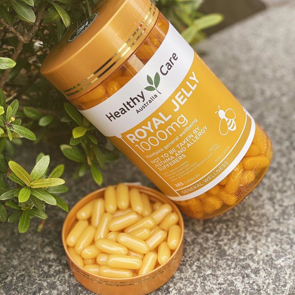 (Mẫu mới) Sữa Ong Chúa Healthy Care Royal Jelly 1000mg 365 viên Úc, Hỗ trợ làm đẹp da, Chống Lão Hóa, Tăng Sức Đề Kháng