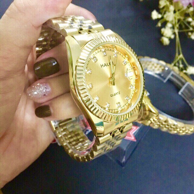 Đồng hồ Halei đôi nam nữ máy Nhật mạ vàng chống nước | BigBuy360 - bigbuy360.vn