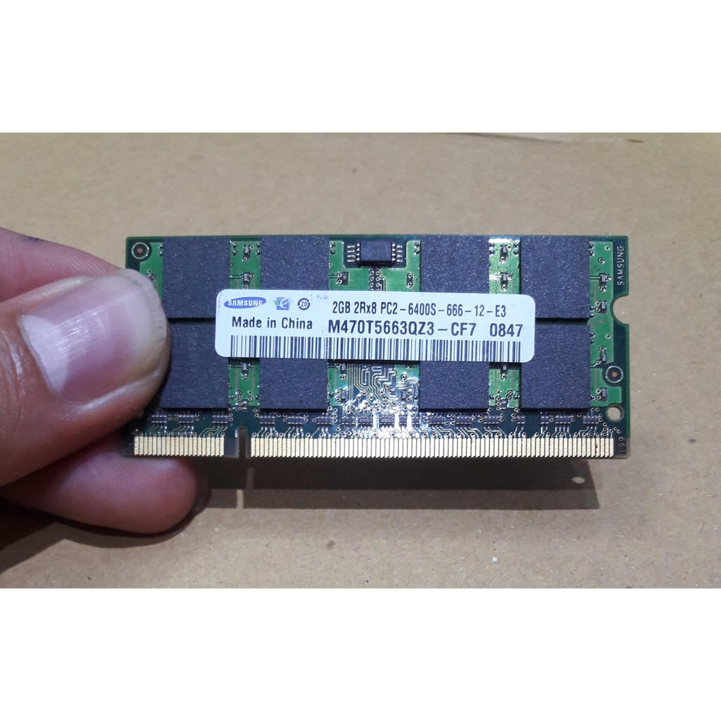 Ram laptop DDR2 2gb bus 667 800 bảo hành 6 tháng hàng tháo máy ( hàng bóc máy ) như mới