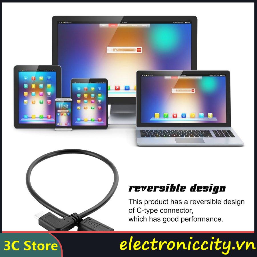 ✨ele24✨Reversible Design Type C USB 90 Degree Male To USB-C Female Extension Cable