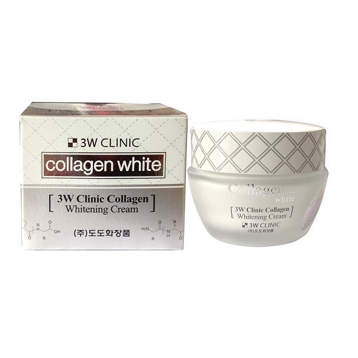 Bộ dưỡng trắng da dưỡng ẩm chống lão hóa chiết xuất từ Collagen 3W Clinic Hàn Quốc [Nước hoa hồng+ Kem Dưỡng]