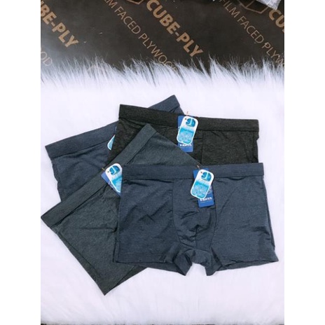 Hộp 4 Quần Lót Đùi 3D Boxer Nam Thun Lạnh Co Giãn 4 Chiều