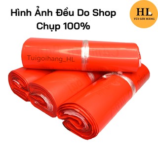 Túi gói hàng in sẳn thiệp tri ân & khuyến khích khách hàng đánh giá màu đỏ size 35x45 TUIGOIHANGHL