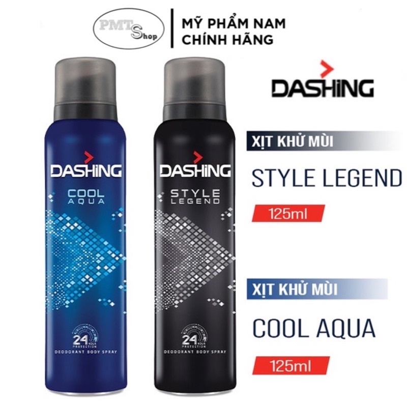 Xịt khử mùi toàn thân nam Dashing Cool Aqua 6in1 125ml hương nước hoa