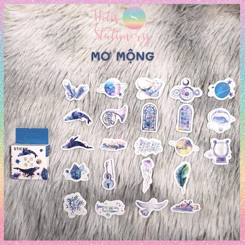 [HOTIS] Sticker hộp 46 hình, nhiều chủ đề dán sổ, dán laptop, trang trí siêu cute