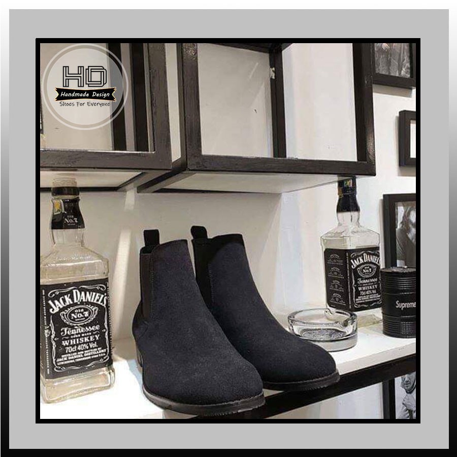 [ Bán lỗ xin 5⭐] Chelsea Boots nam da lộn cao cấp full đen