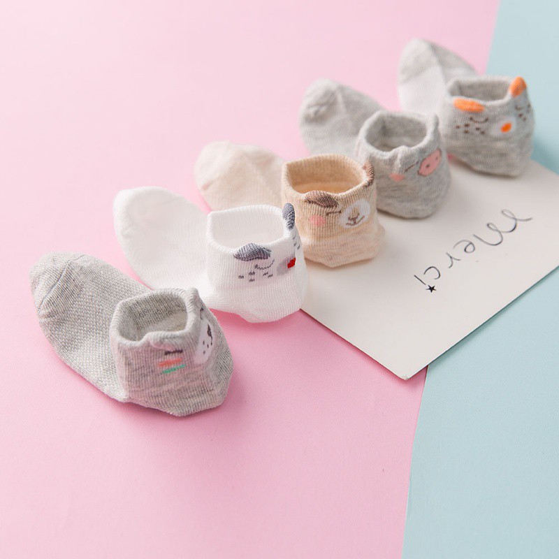 Set 5 đôi tất Cotton hoạ tiết hoạt hình đáng yêu cho bé