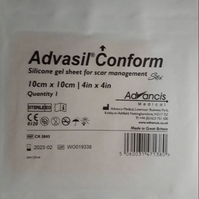 MIẾNG DÁN LIỀN SẸO ADVASIL CONFORM 10X10 CM