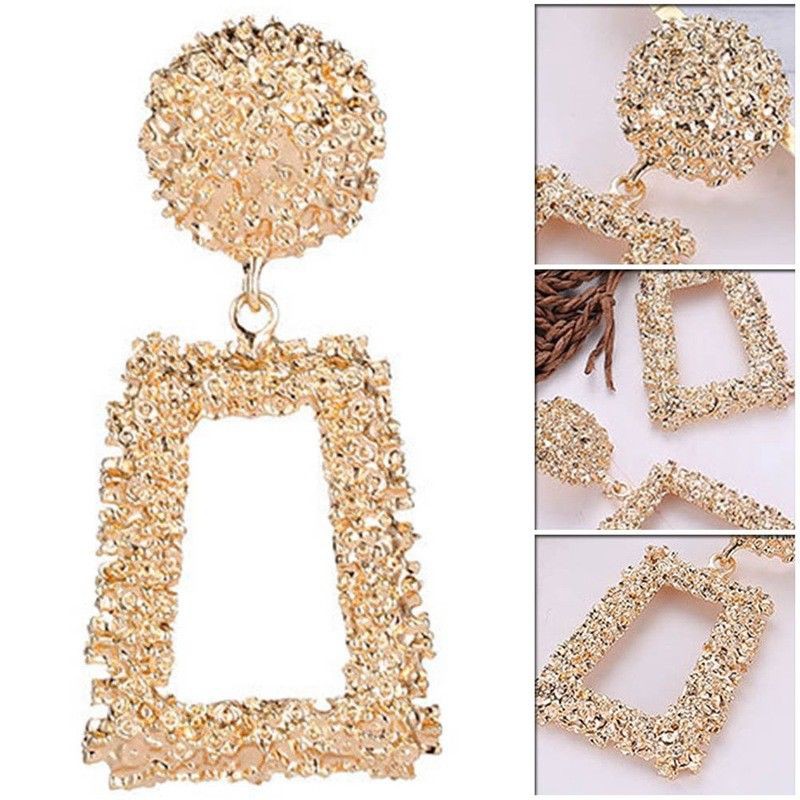 Khuyên tai họa tiết hình học thời trang sang trọng