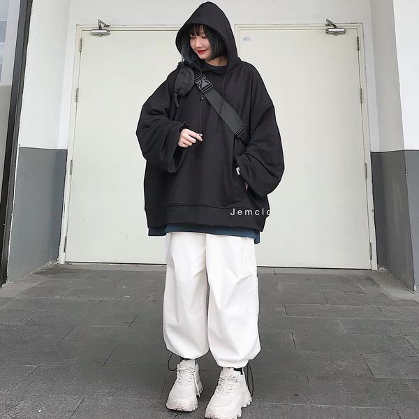 Áo Hoodie Nữ Form Rộng JEMCLOSET Hoodie Simpoo Phong Cách Basic Đơn Giản Kiểu Hàn Quốc Chất Liệu Vải Dày Mềm Mịn 1767