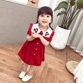 Váy cherry đỏ qccc