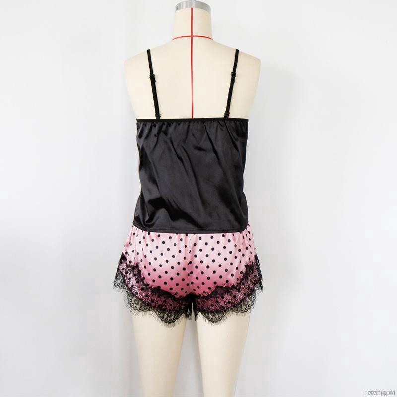 Đồ ngủ satin phối ren hoa xuyên thấu cho nữ | BigBuy360 - bigbuy360.vn