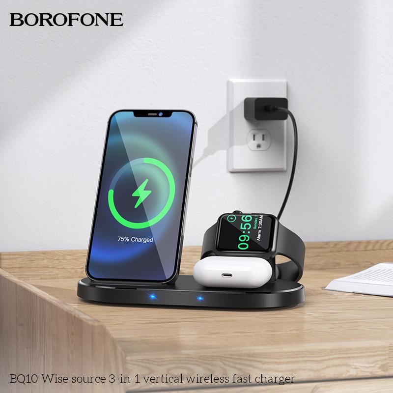 Đế sạc nhanh không dây 15W 3in1 Borofone BQ10