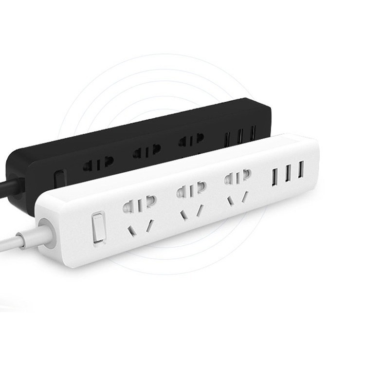 Ổ cắm điện xiaomi power strip 3 cổng USB sạc 5V 2A Màu Trắng, Đen Tùy chọn đầu chuyển đổi tiện dụng