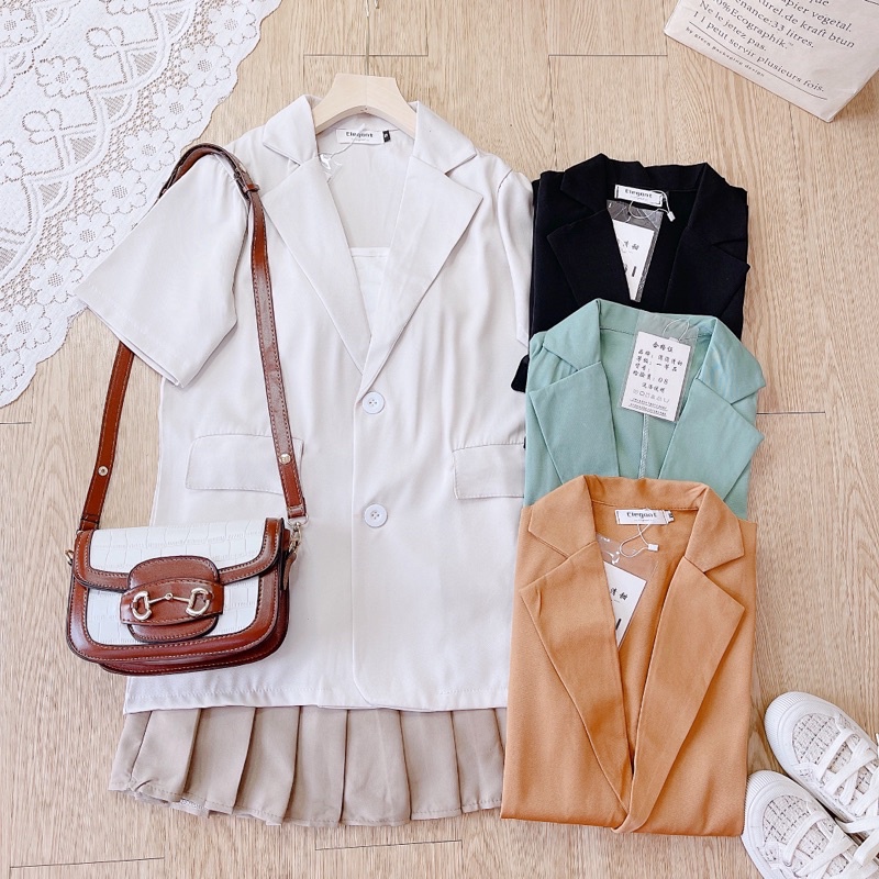blazer cộc tay mềm
