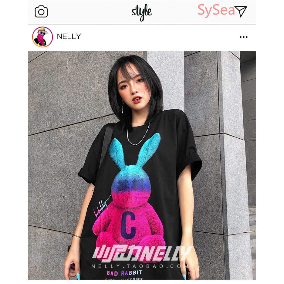 Áo Thun Tay Ngắn Dáng Rộng Vải Cotton In Hình Graffiti Thời Trang Mùa Hè