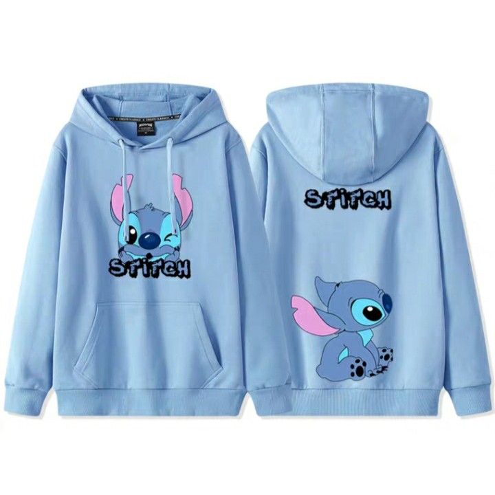 Áo hoodie stitch thú tai dài in 2 mặt chất nỉ bông dày siêu ấm 65