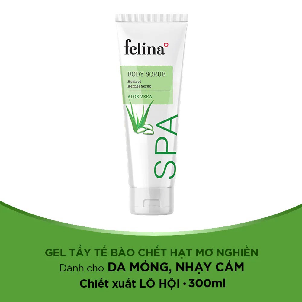 Gel Tẩy Tế Bào Da Felina Chiết Xuất Lô Hội Aloe Vera Body Scrub 300ml